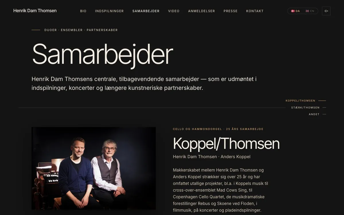 Samarbejder-siden på henrikdamthomsen.dk