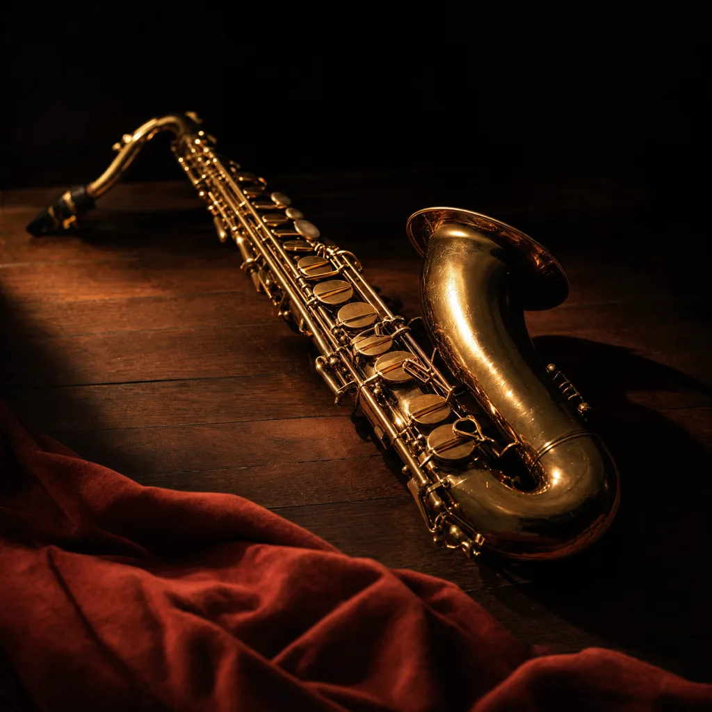 Saxofon i varmt spotlys