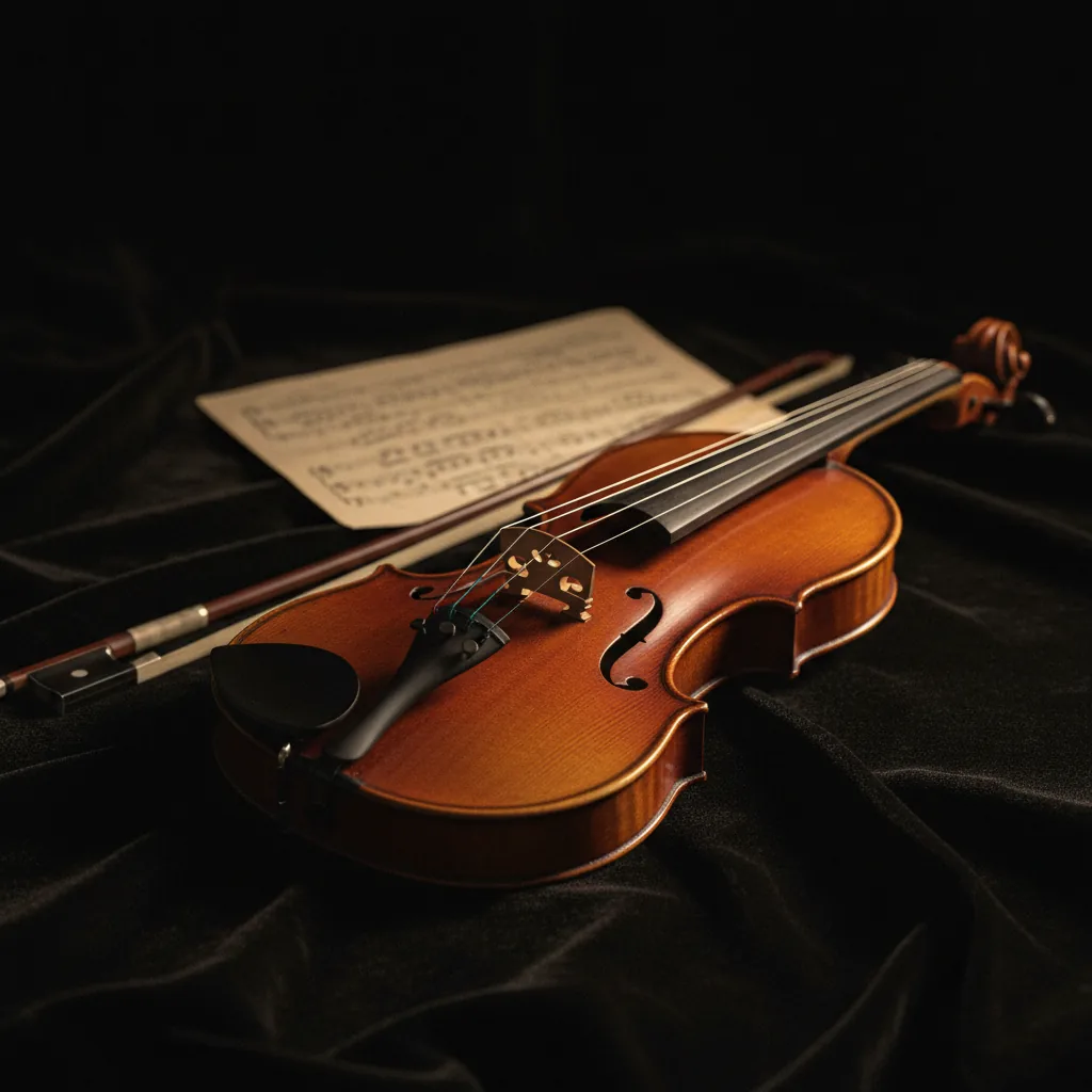 Violin i varmt spotlys