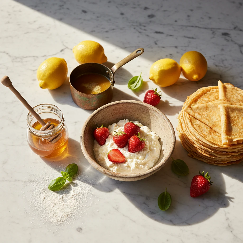Friske ingredienser på marmorbord