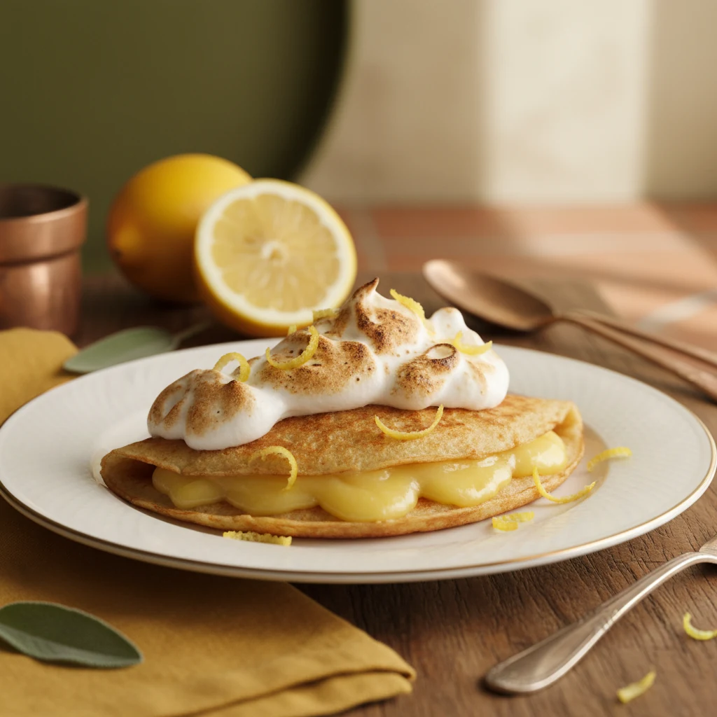 Crespella med citroncrème og marengs